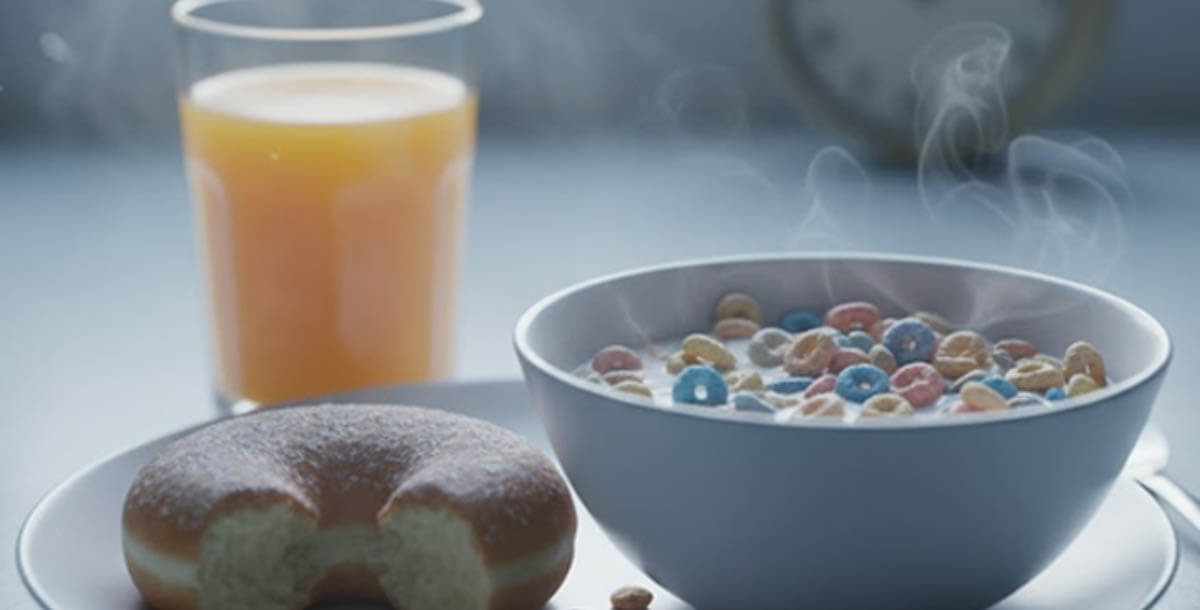 Breakfast foods on table